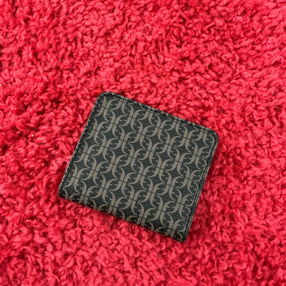 Fossil Black Wallet with Geometric Pattern